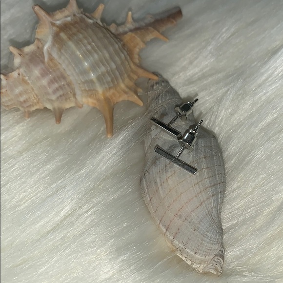 💍Host Pick Silver Bar Stud Earings - Picture 3 of 6